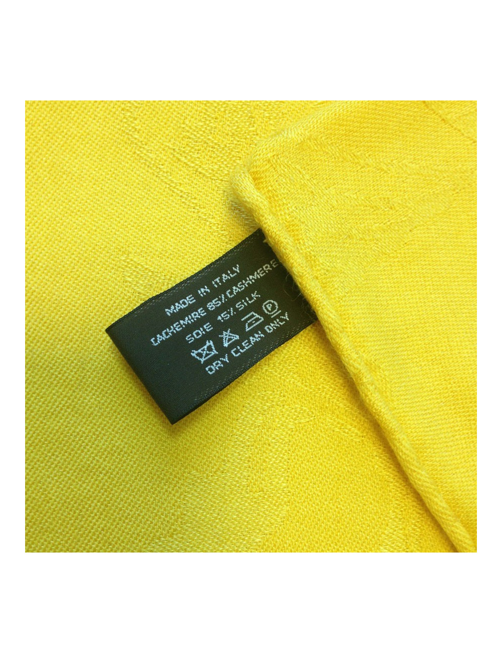 Etole HERMES jaune en cachemire et soie