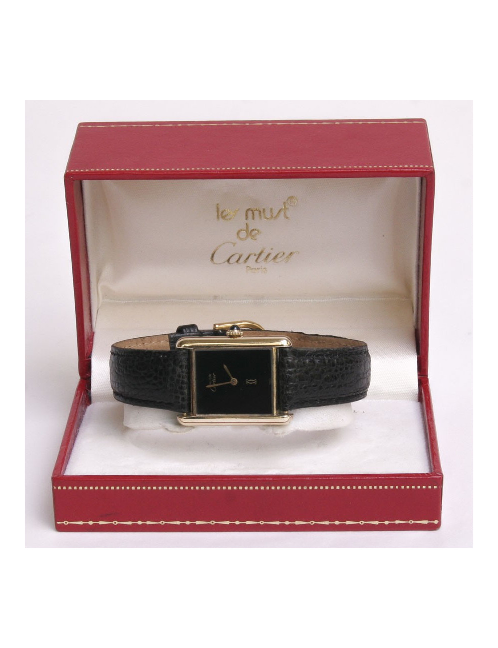 Montre "Tank française"CARTIER plaqué or 