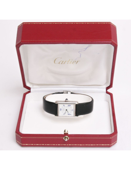 Montre "tank française" CARTIER argent boucle déployante