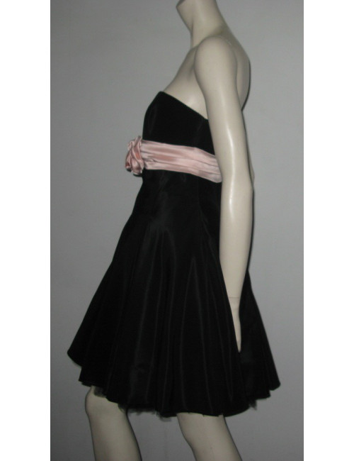 black and pink valentino bustier dress