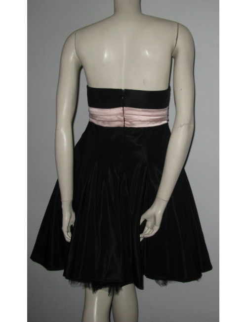 black and pink valentino bustier dress