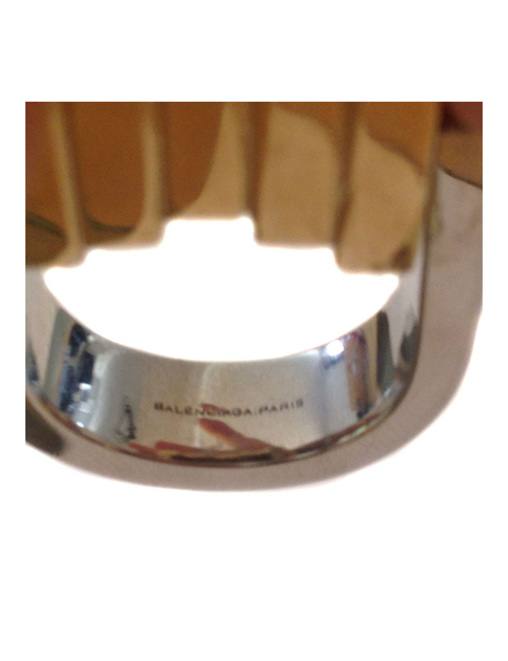 Bague BALENCIAGA T 55 Acier palladium et doré 