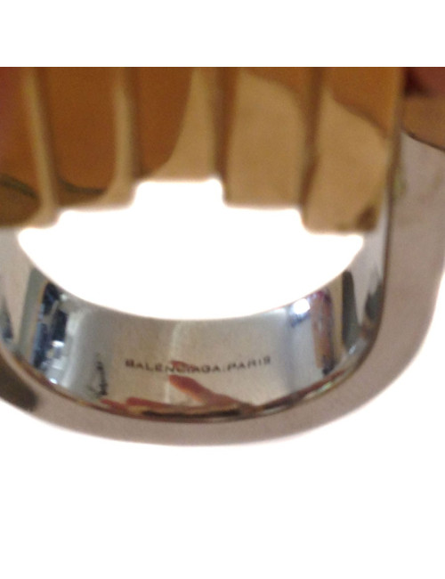 Bague BALENCIAGA T 55 Acier palladium et doré 