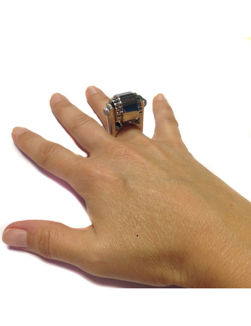 Bague BALENCIAGA t 51 métal palladium