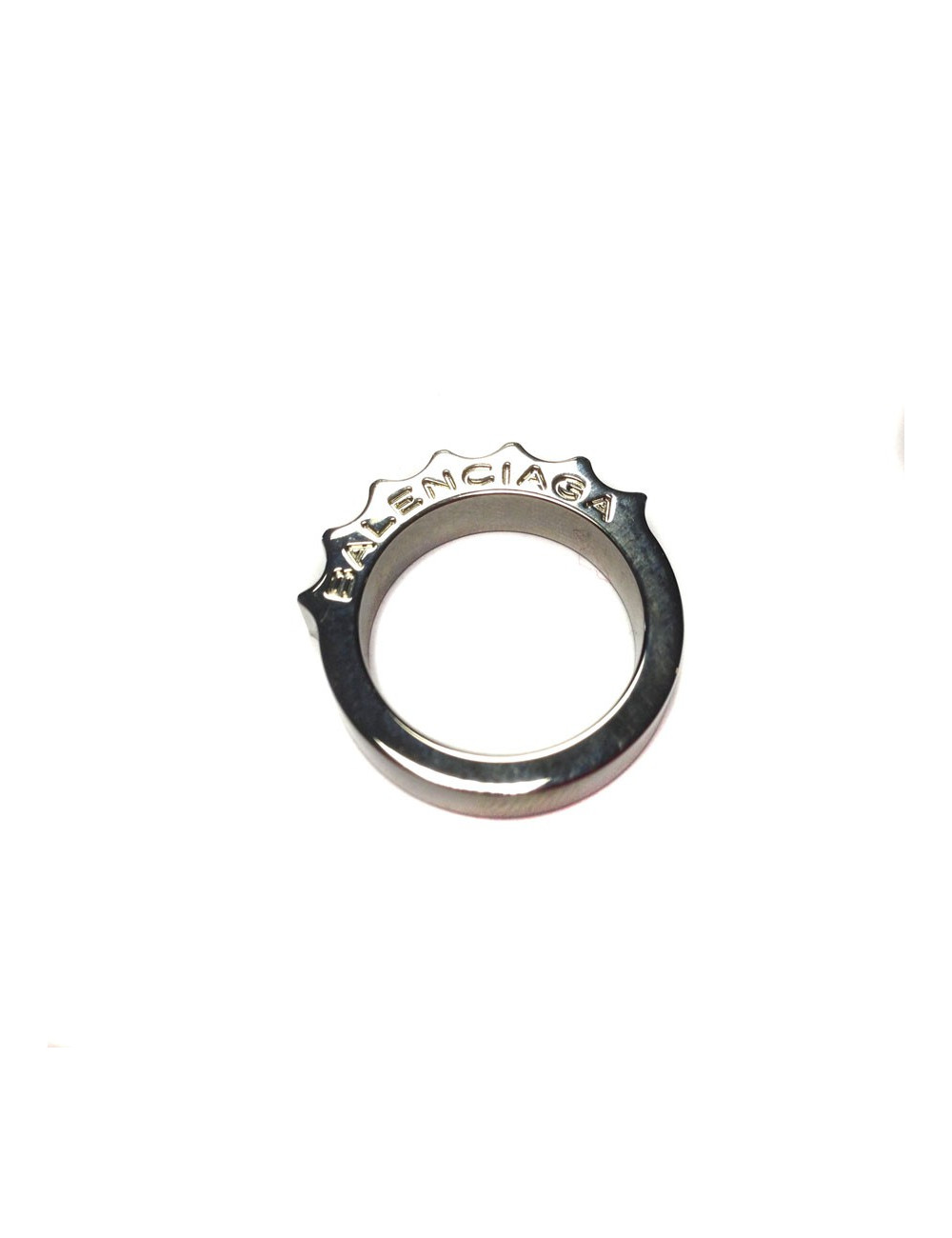 Bague BALENCIAGA T54 anneau dentelé 