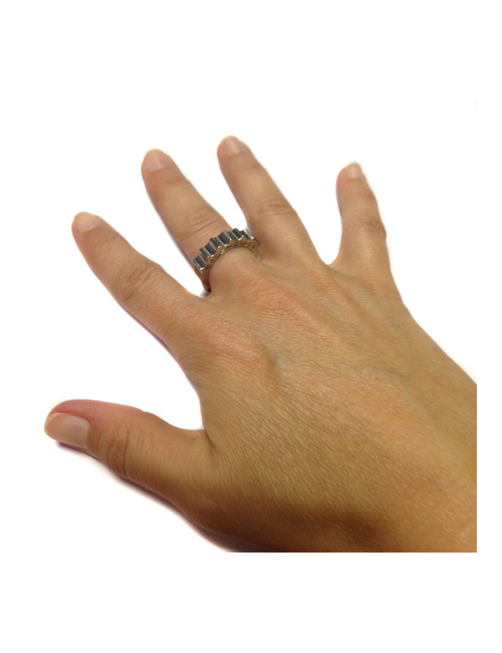 Bague BALENCIAGA T54 anneau dentelé 