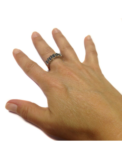 Bague BALENCIAGA T54 anneau dentelé 