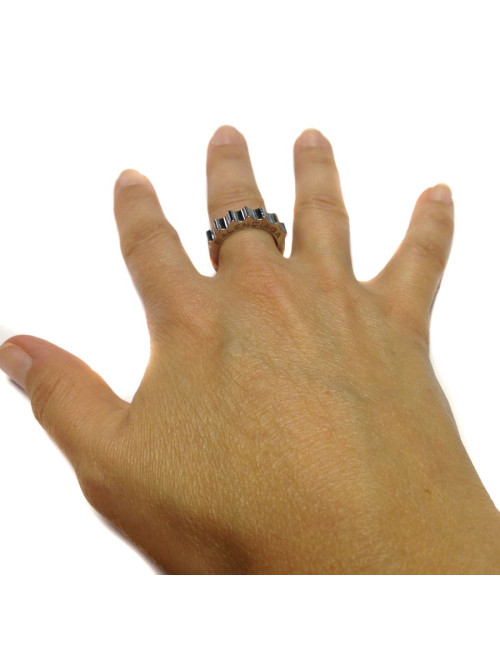 Bague BALENCIAGA T54 anneau dentelé 