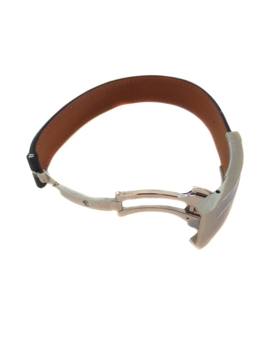 Bracelet HERMES homme cuir et métal palladié