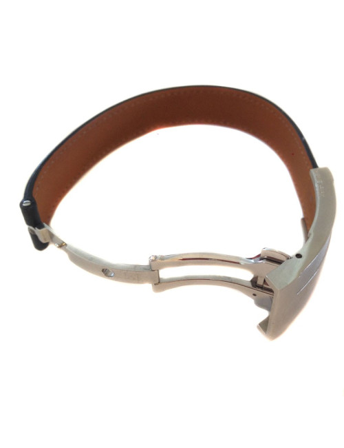 Bracelet HERMES homme cuir et métal palladié