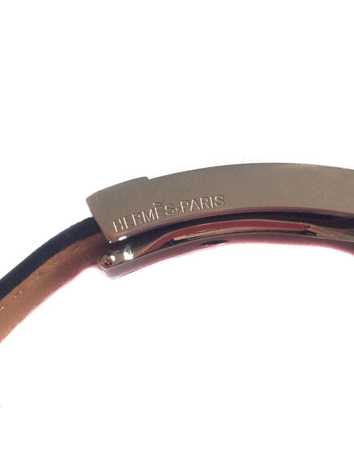 Bracelet HERMES homme cuir et métal palladié