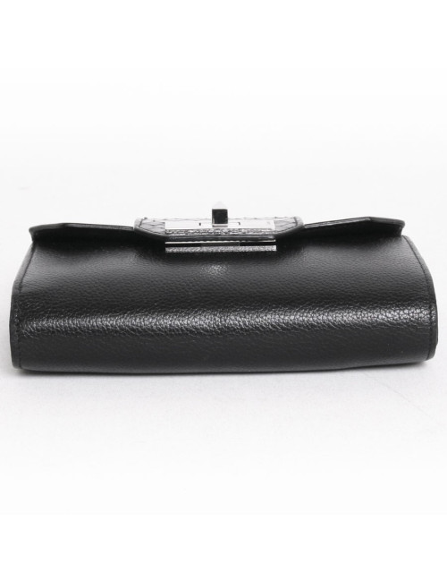 CARTIER wallet in black grained leather and snake
