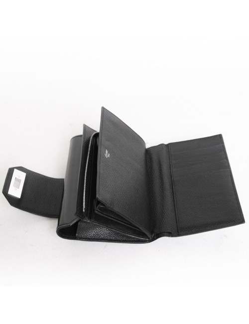 CARTIER wallet in black grained leather and snake