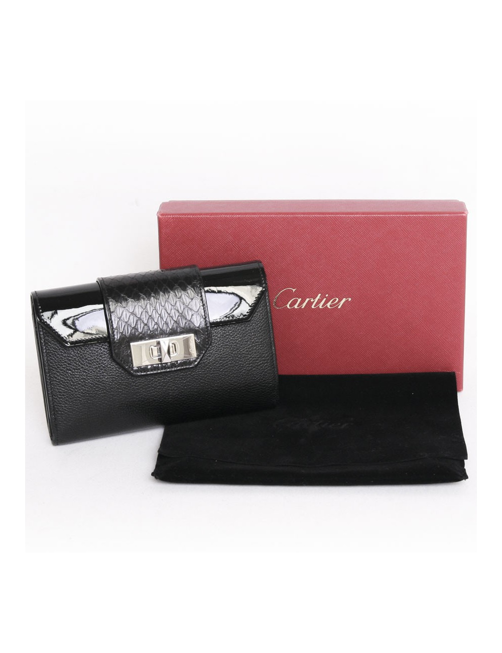 Portefeuille CARTIER en cuir et serpent