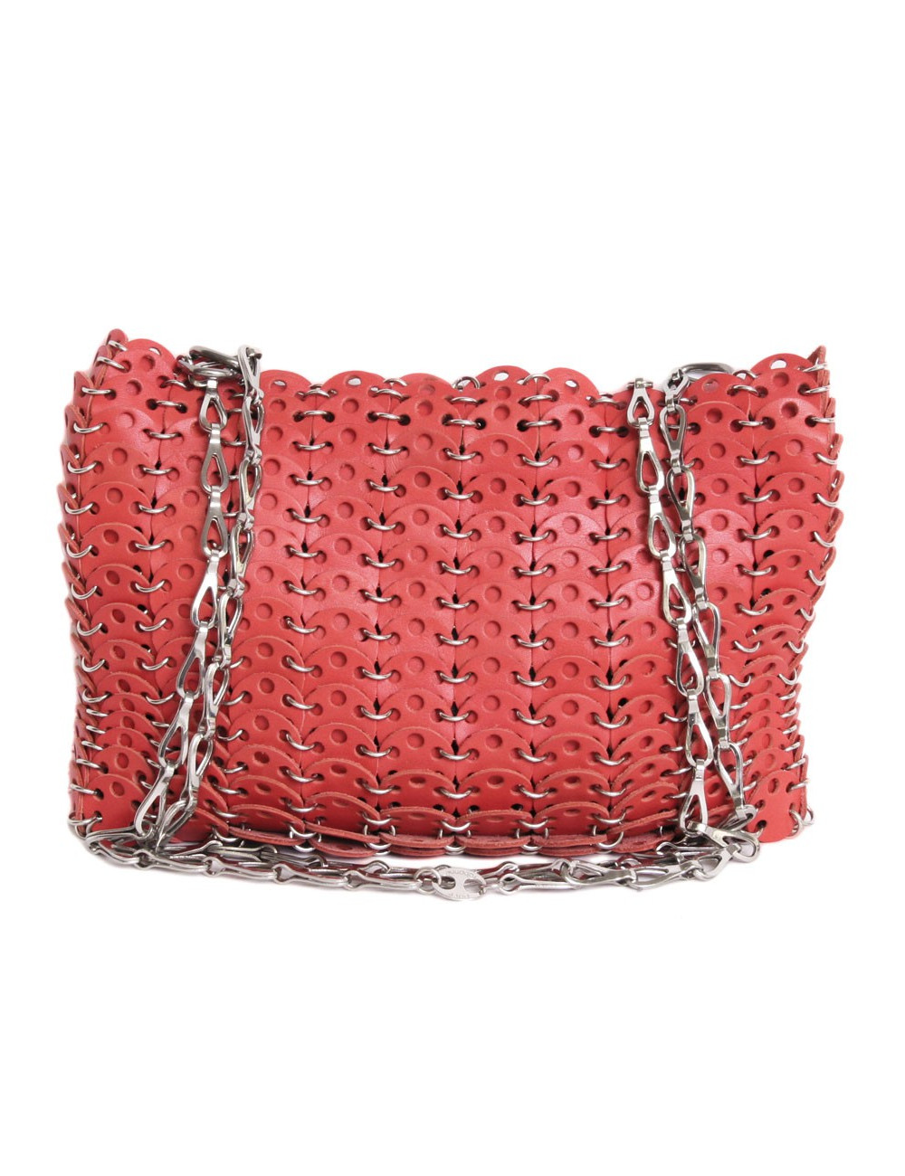 Sac PACO RABANNE cuir corail