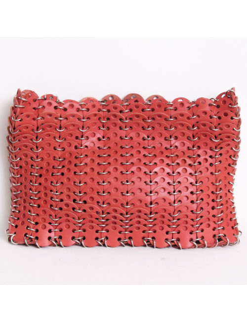 Sac PACO RABANNE cuir corail