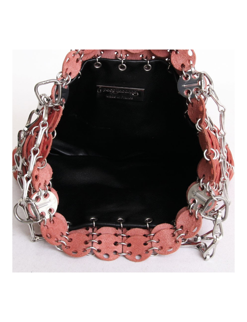 Sac PACO RABANNE cuir corail