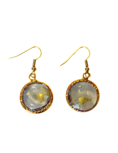 Clous Marguerite de Valois pâte de verre et feuille d'or