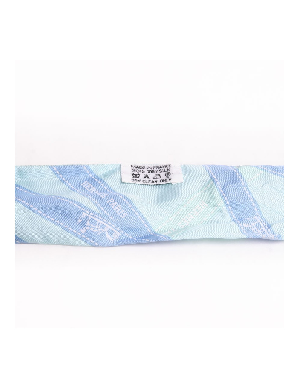 Foulard twily HERMES soie turquoise