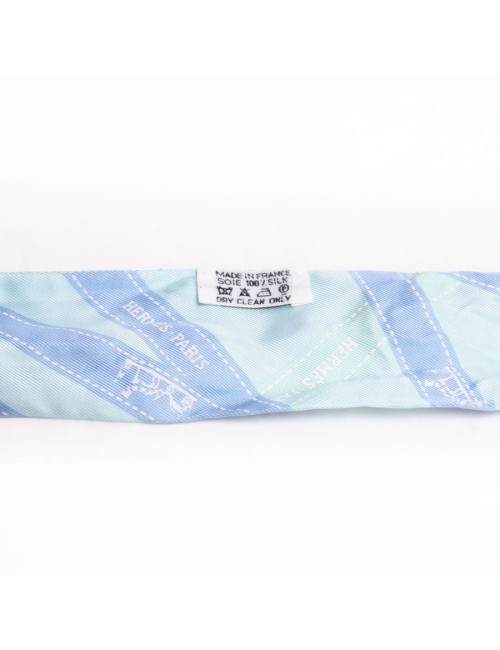Foulard twily HERMES soie turquoise