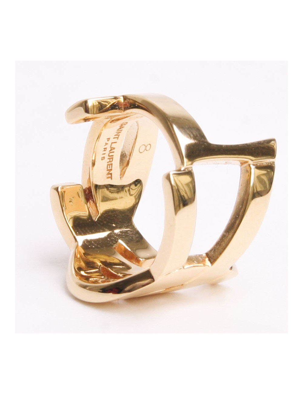Ring "YSL" SAINT LAURENT T57 gold metal