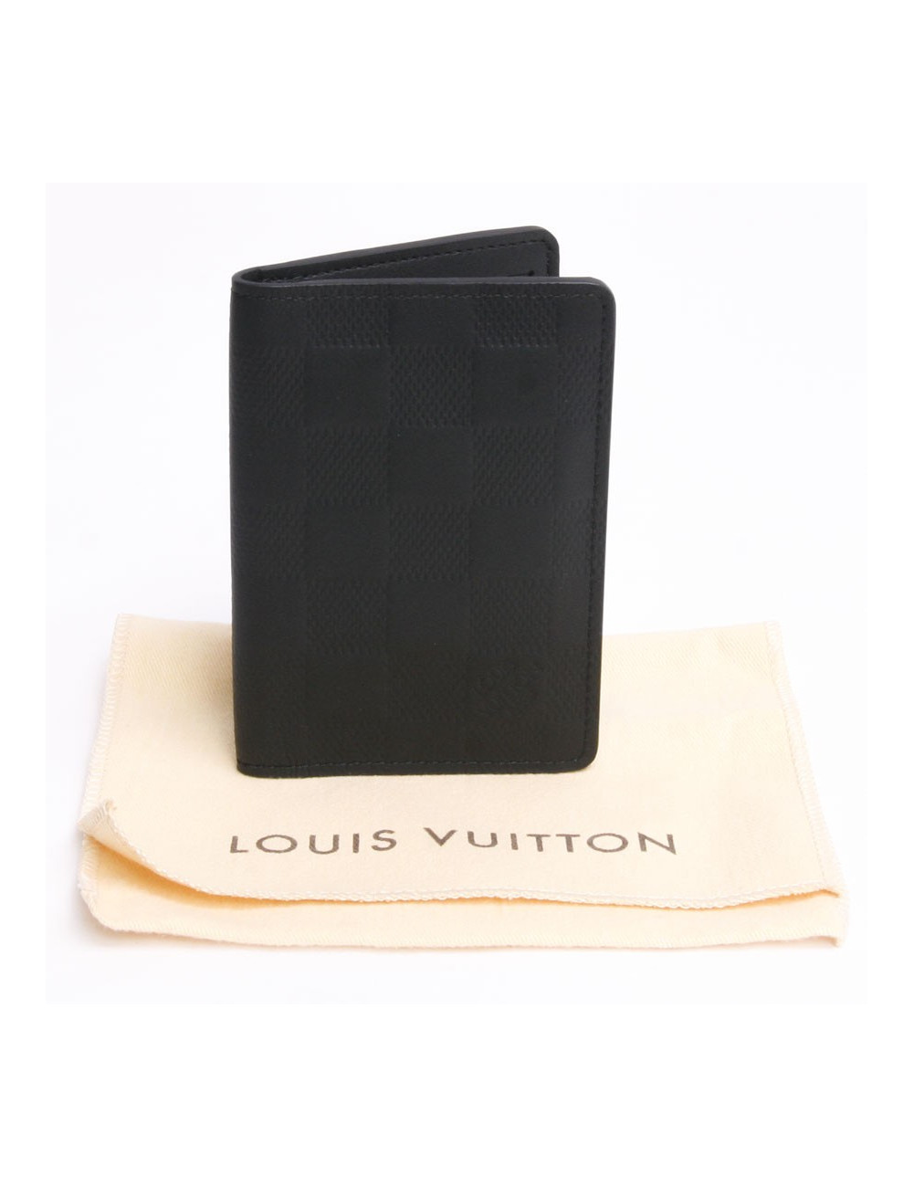 Black infinite checkerboard leather LOUIS VUITTON pocket organizer
