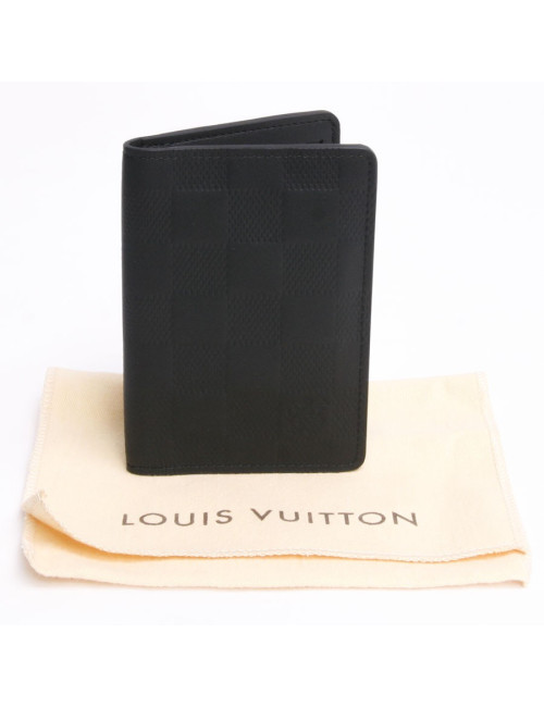 Black infinite checkerboard leather LOUIS VUITTON pocket organizer
