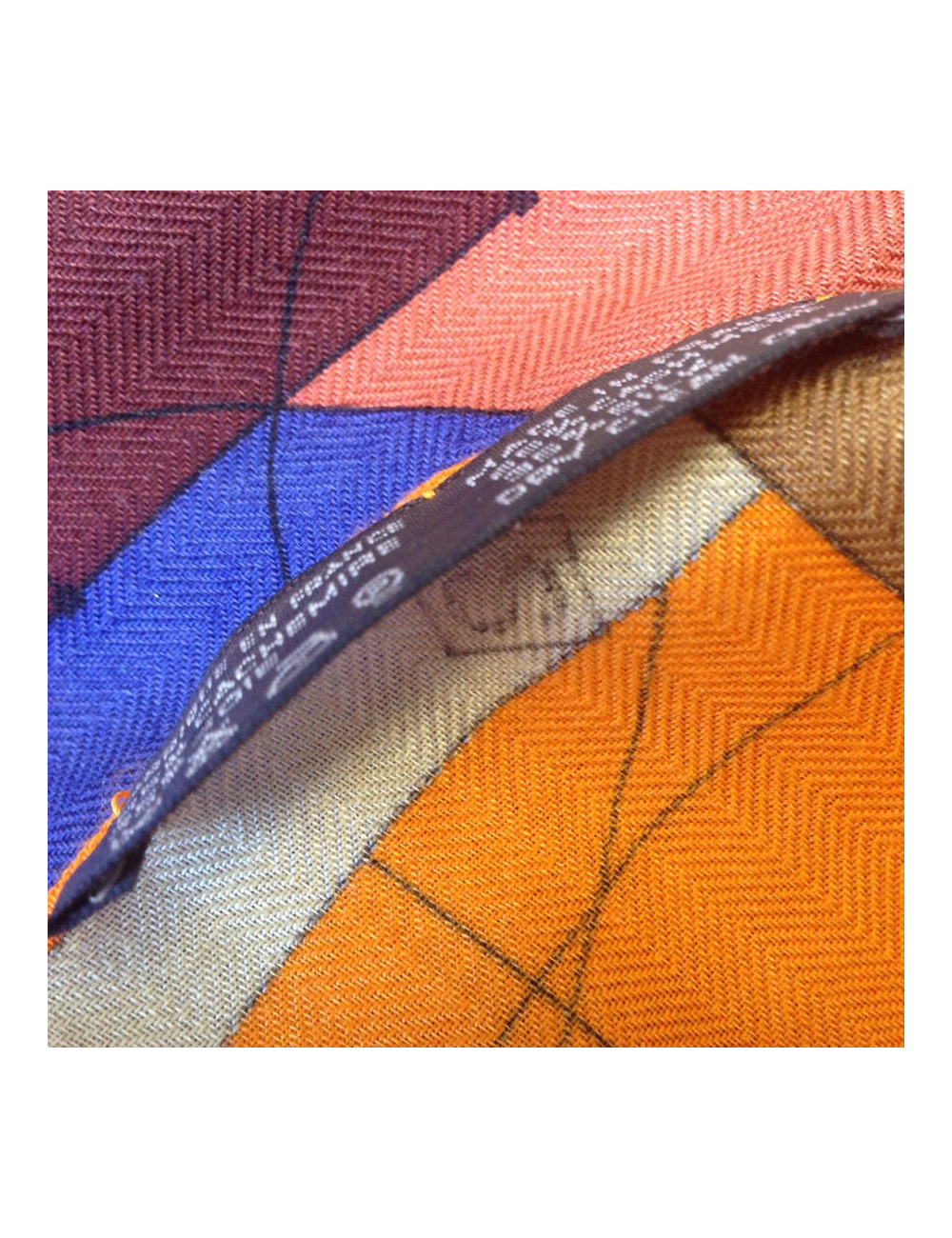 HERMES Shawl 'Echec au roi ' in multicolored cashmere and silk 