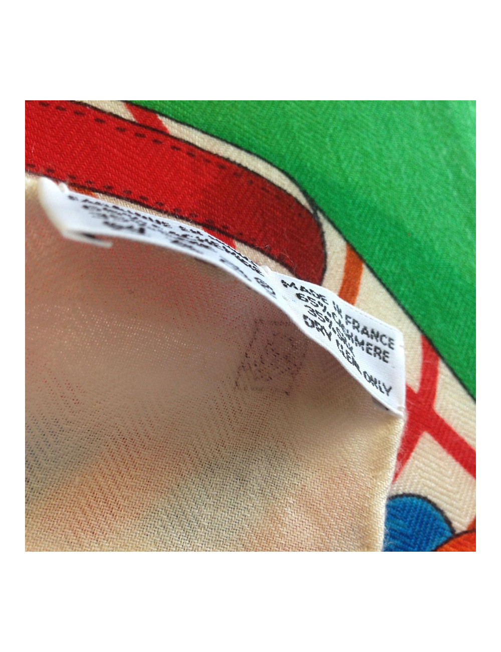 Châle HERMES "Grande tenue" en cachemire et soie bleu 