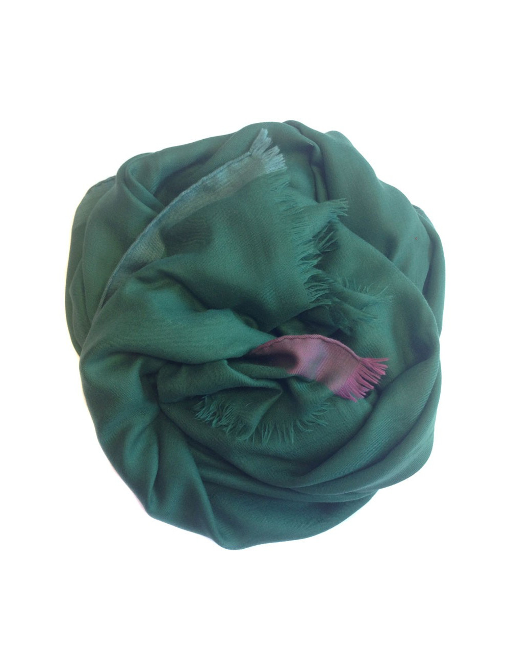 Châle HERMES vert anglais en soie