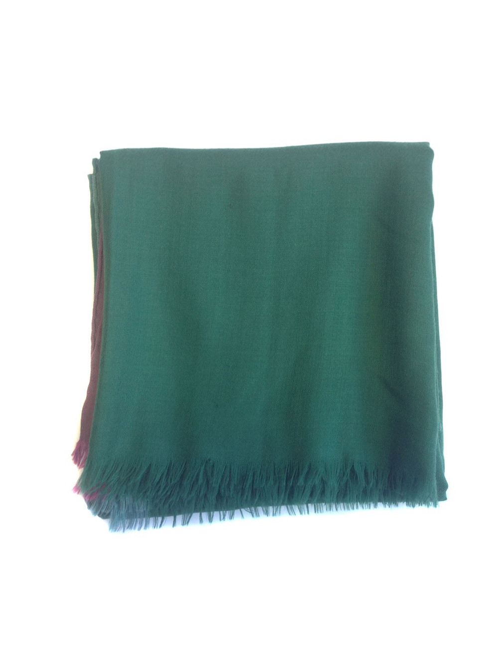 Shawl HERMES fringe green English silk
