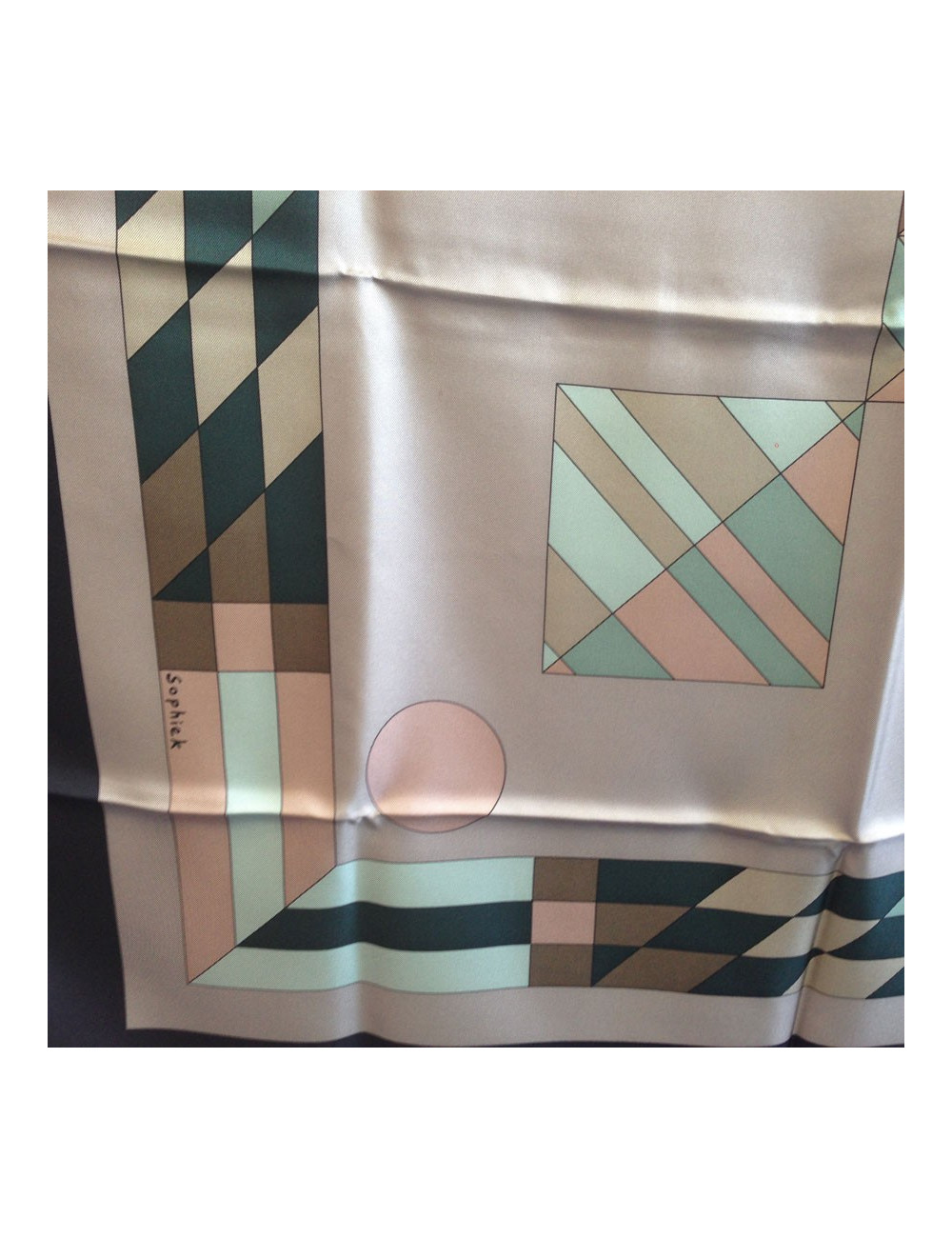 Grand carré HERMES "Psyché" en soie étoupe