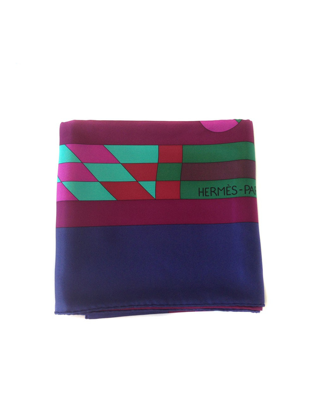 Grand carré HERMES "Psyché" en soie violet