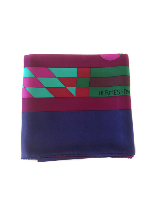 HERMES 'Psyche' purple large silk scarf