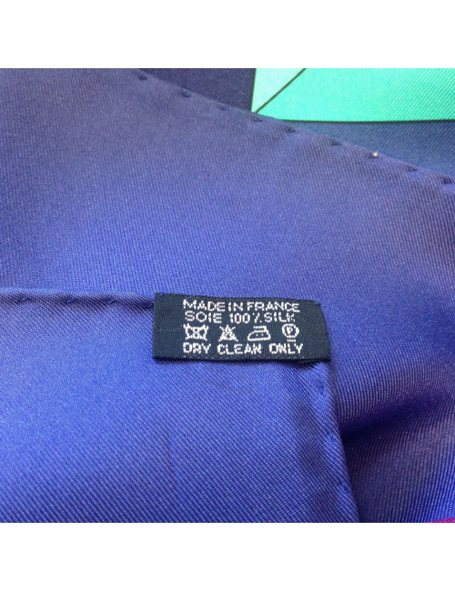 HERMES 'Psyche' purple large silk scarf