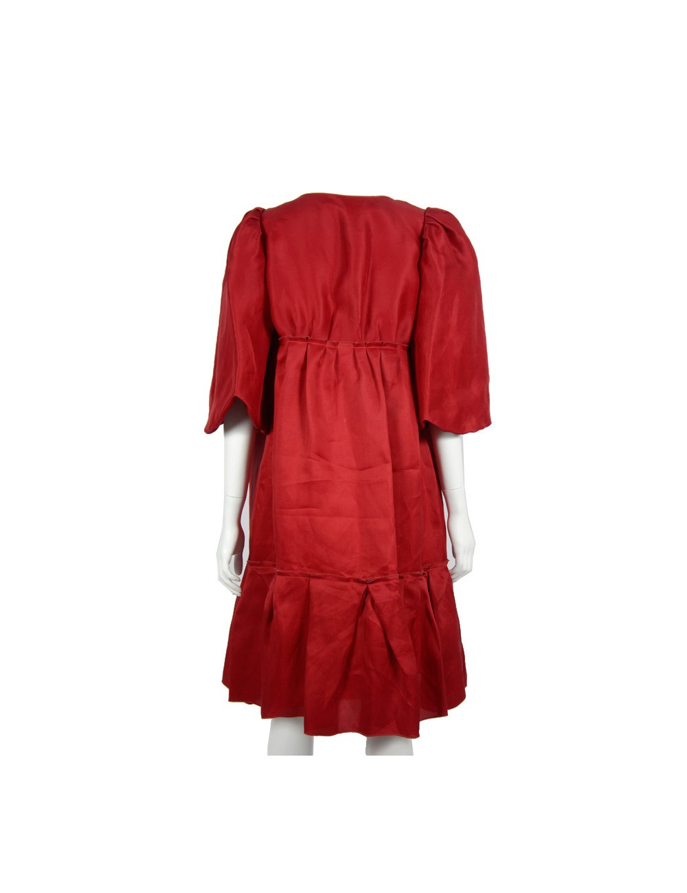 Dress coat LANVIN t 36 red silk