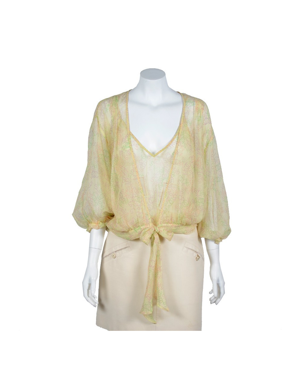 Twin set CHANEL T42 en soie