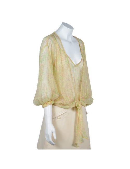 Twin set yellow chick silk CHANEL T42