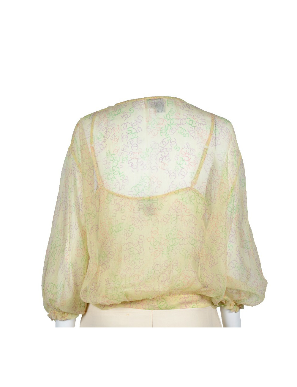 Twin set yellow chick silk CHANEL T42