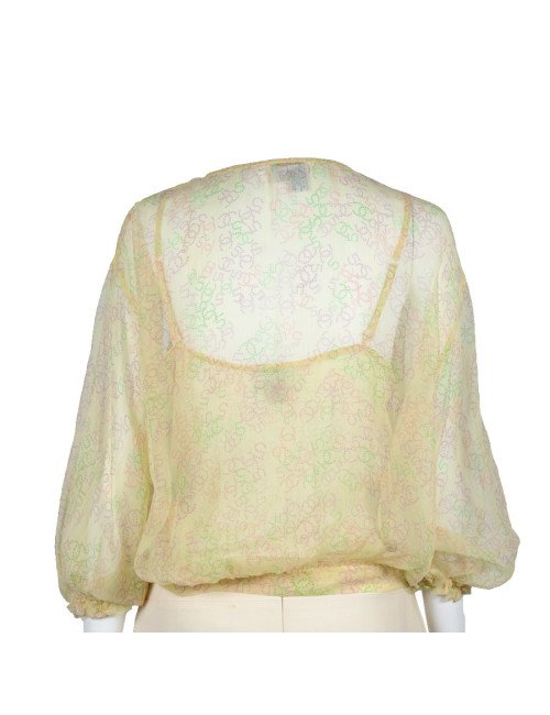 Twin set yellow chick silk CHANEL T42