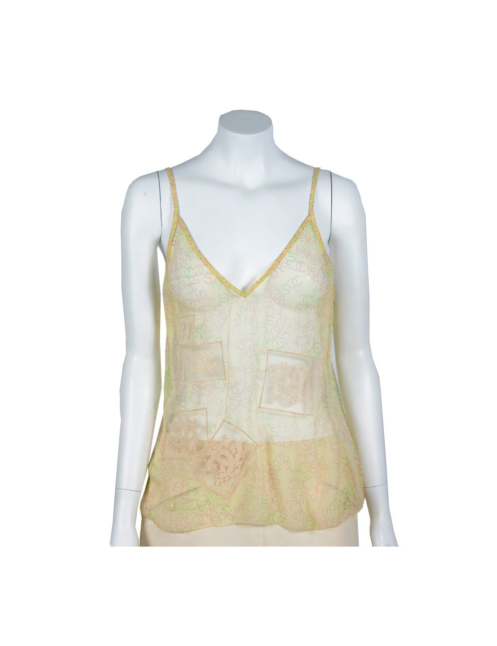 Twin set yellow chick silk CHANEL T42