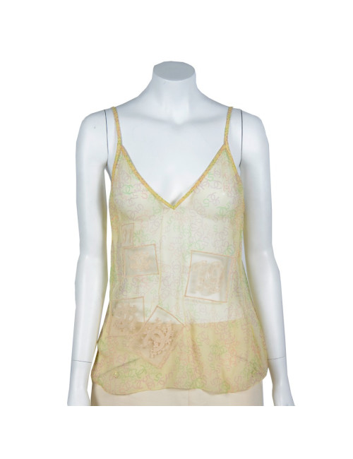 Twin set yellow chick silk CHANEL T42