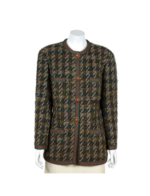 VESTE cHANEL T 44 tweed multicolore