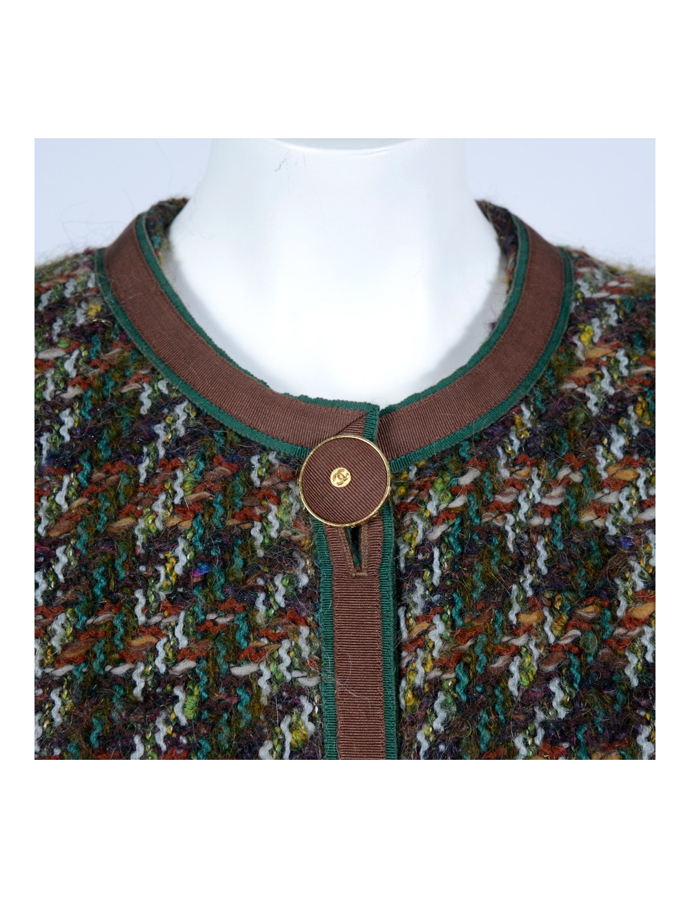 Veste CHANEL T 44 tweed multicolore