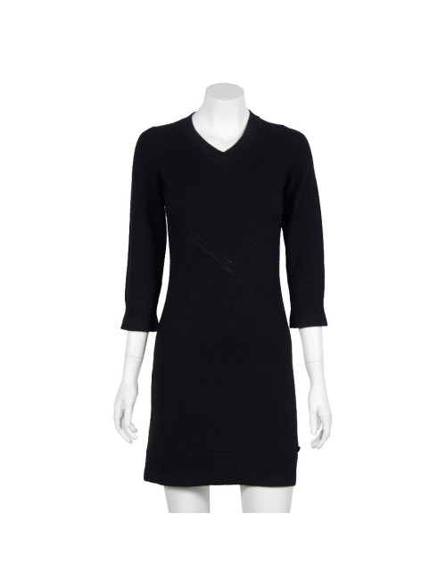 Robe CHANEL T 36 cachemire noire