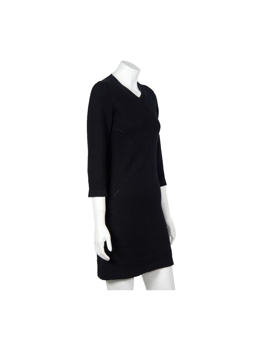 Robe CHANEL T 36 cachemire noire