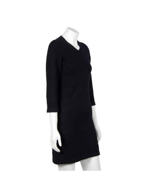 Robe CHANEL T 36 cachemire noire