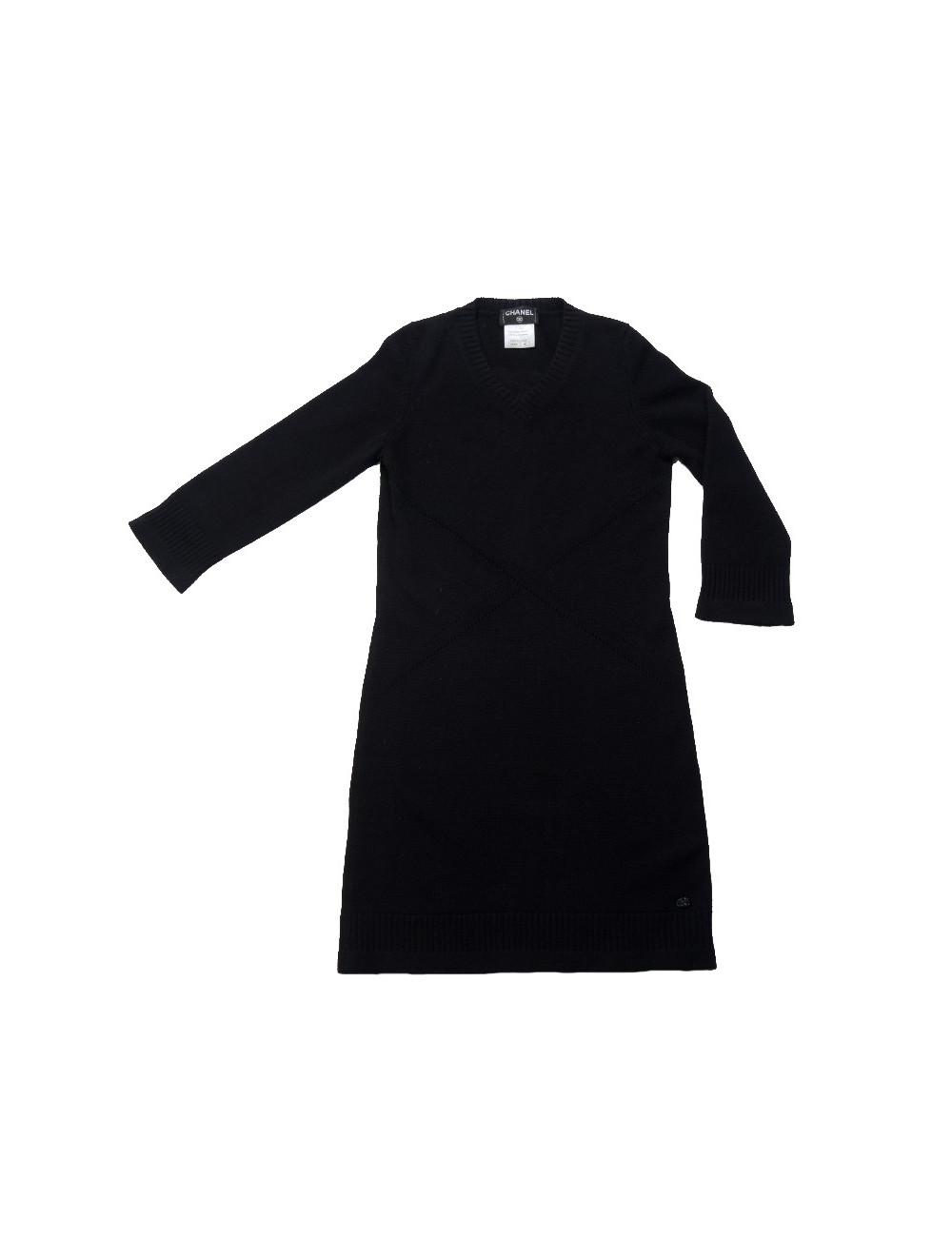Robe CHANEL T 36 cachemire noire