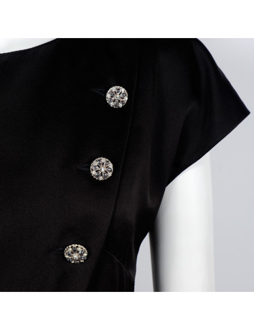 T38 black silk CHANEL dress
