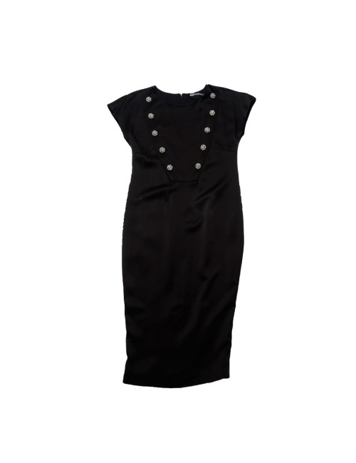 T38 black silk CHANEL dress